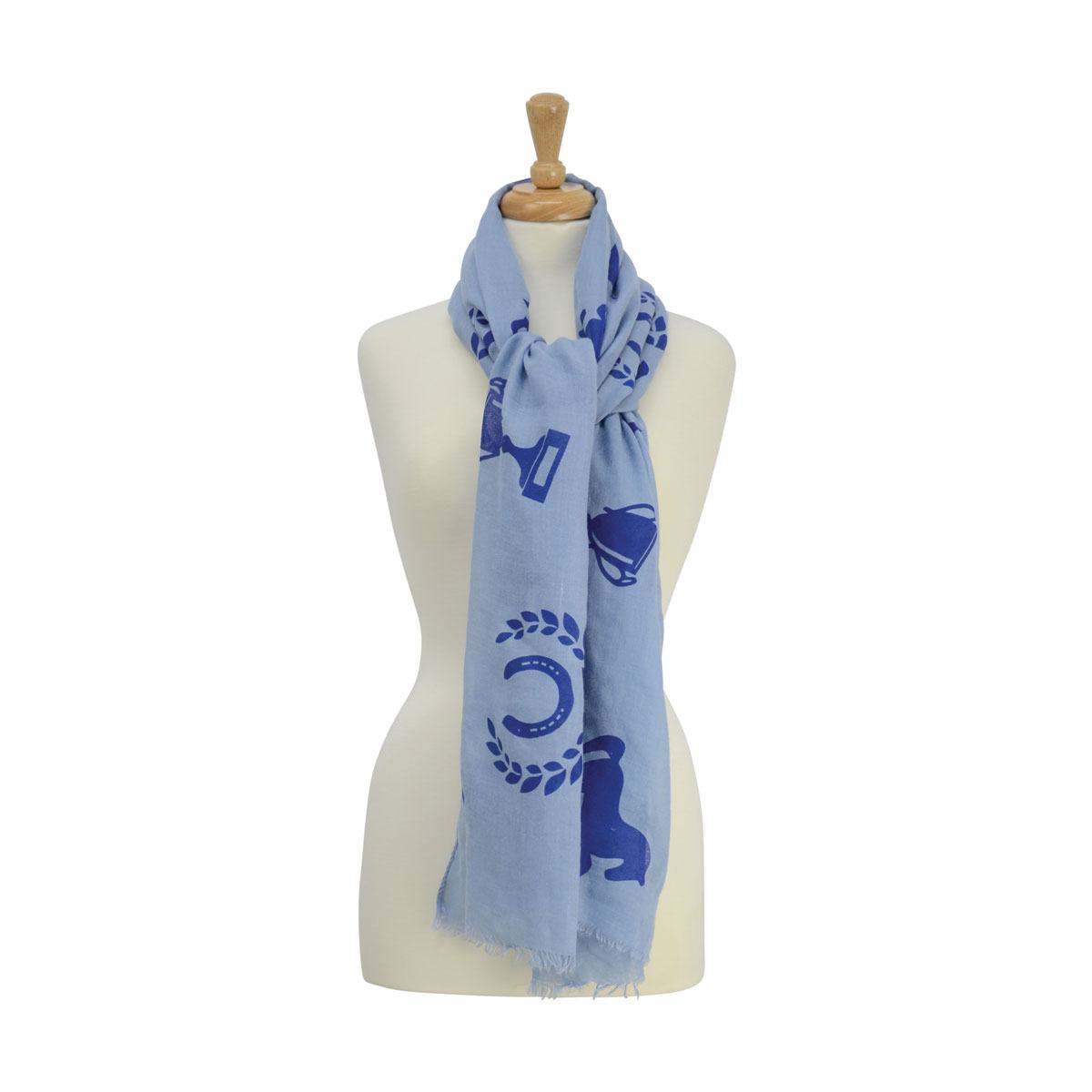 Hy Scarves and Snoods | HyFASHION Ladies Balmoral Scarf Colour Light Blue/ Royal Blue