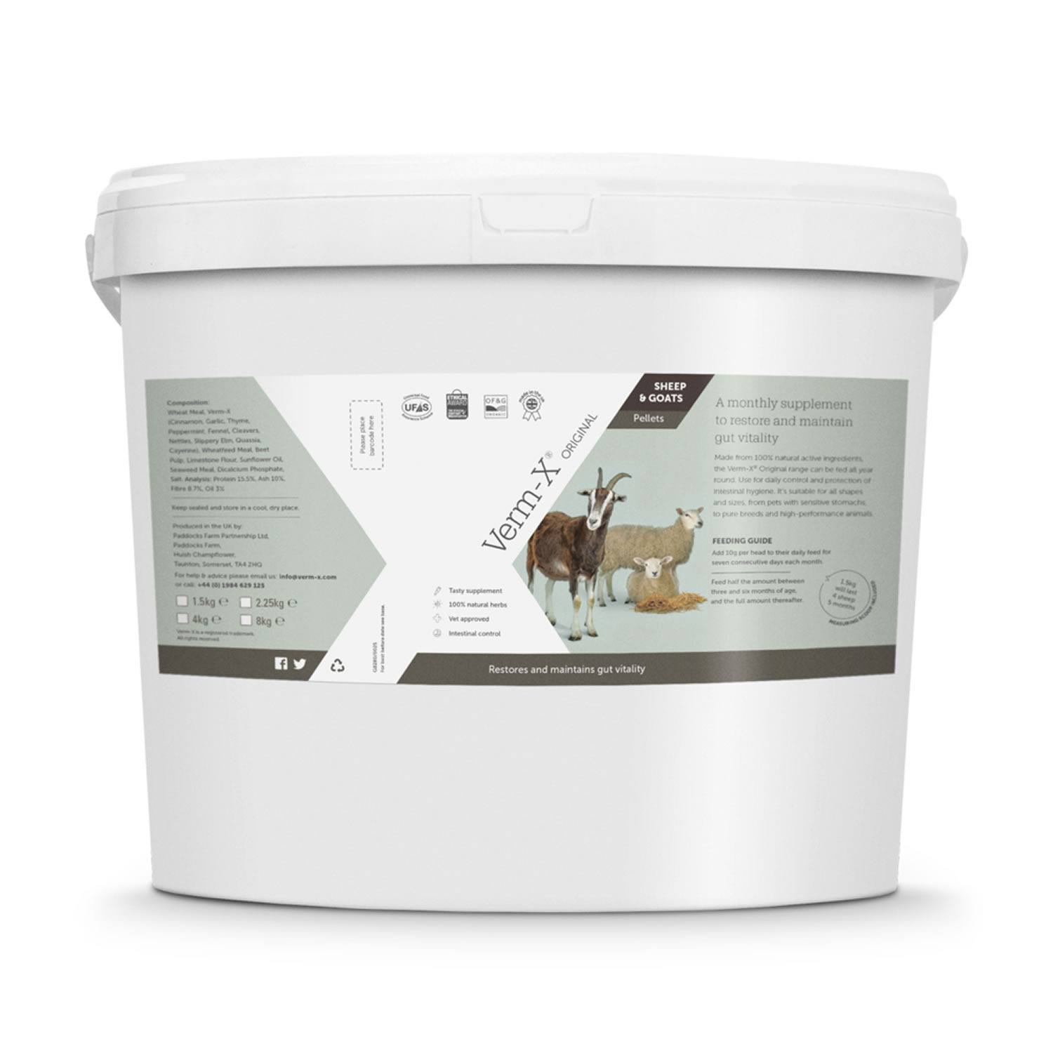 Verm-X for Farm Animals - Sheep and Goats - 8kg Pail