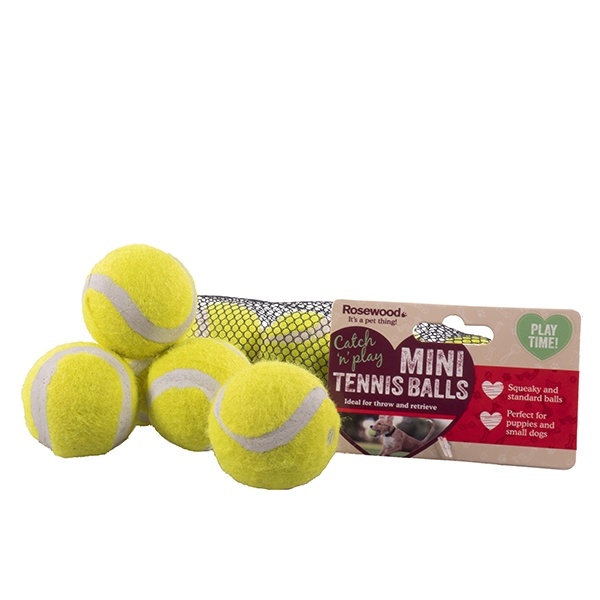 Rosewood Assorted Tennis Balls Dog Toys - 5 Pack - Mini