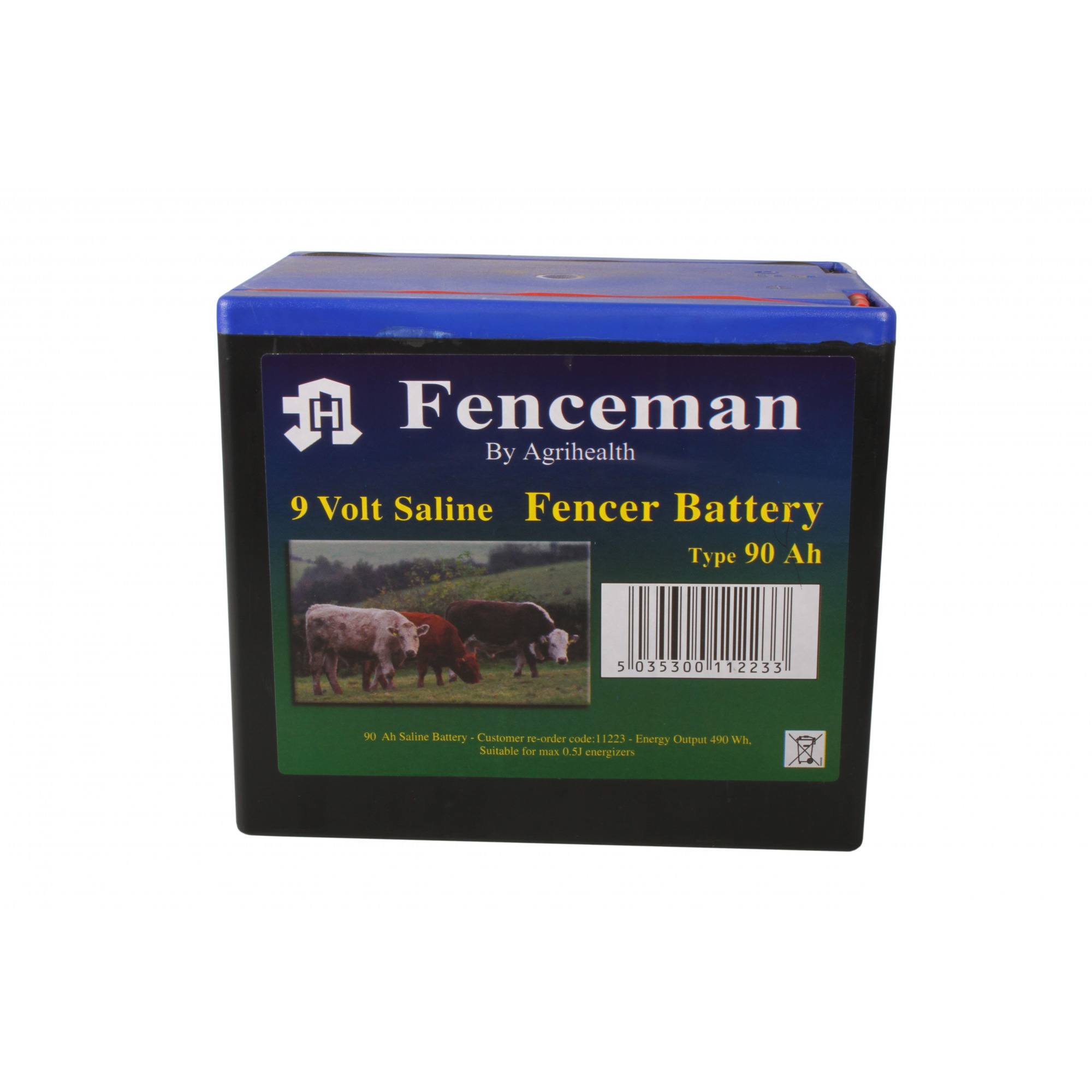 Fenceman Batteries - 9V - 90Ah - Saline Size 9