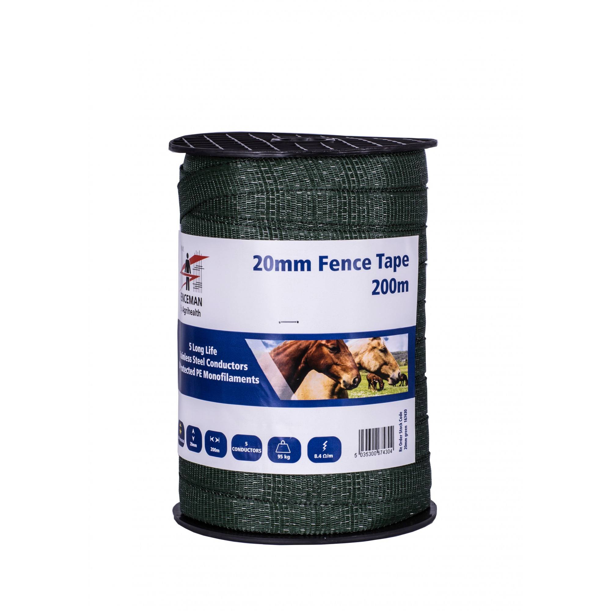 Fenceman Tape - 20Mm - Green 200M