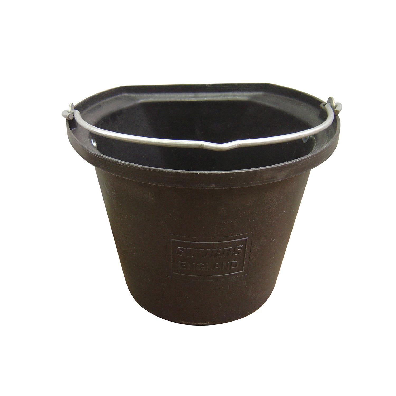 Stubbs Flat Sided Hanging Stable Bucket - Litre Black Size 14