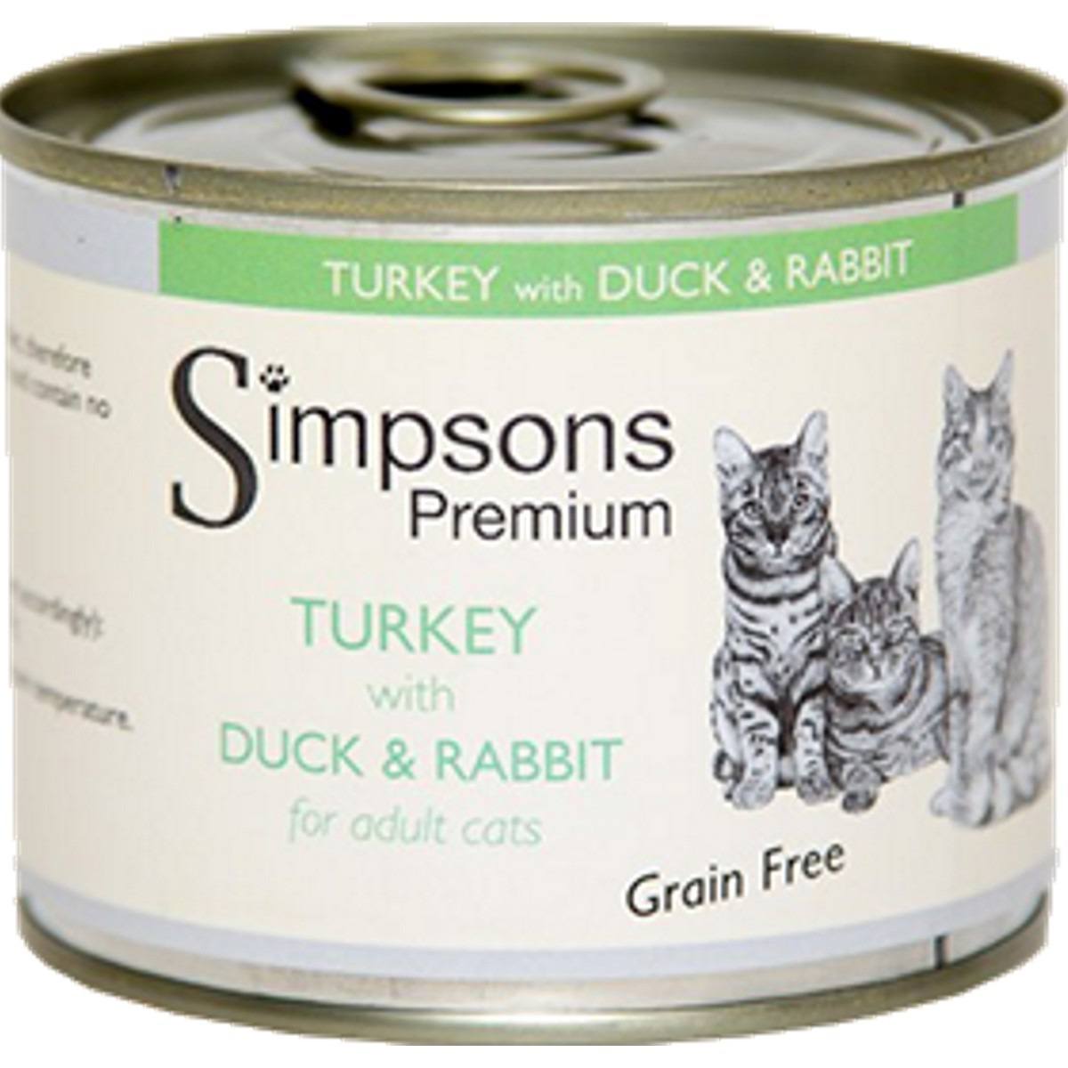 Simpsons Turkey with Duck & Rabbit Cat Food VioVet.co.uk