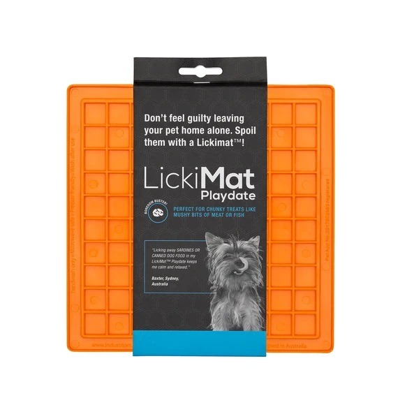 Lickimat Classic Playdate Treat Mat For Dogs - X Orange 20Cm
