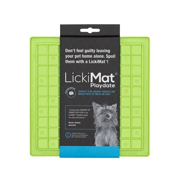 Lickimat Classic Playdate Treat Mat For Dogs - X Green 20Cm