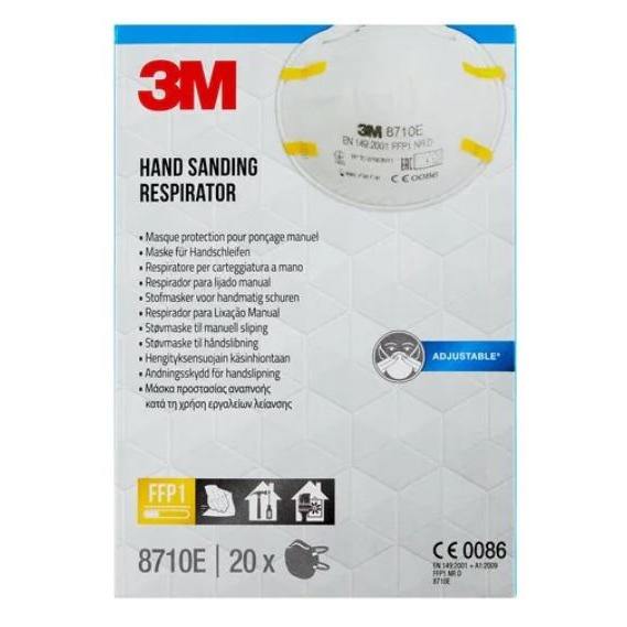 3M Health Care Hand Sanding Respirator 871E, Ffp1 - Pack Of 20 Yellow 3M