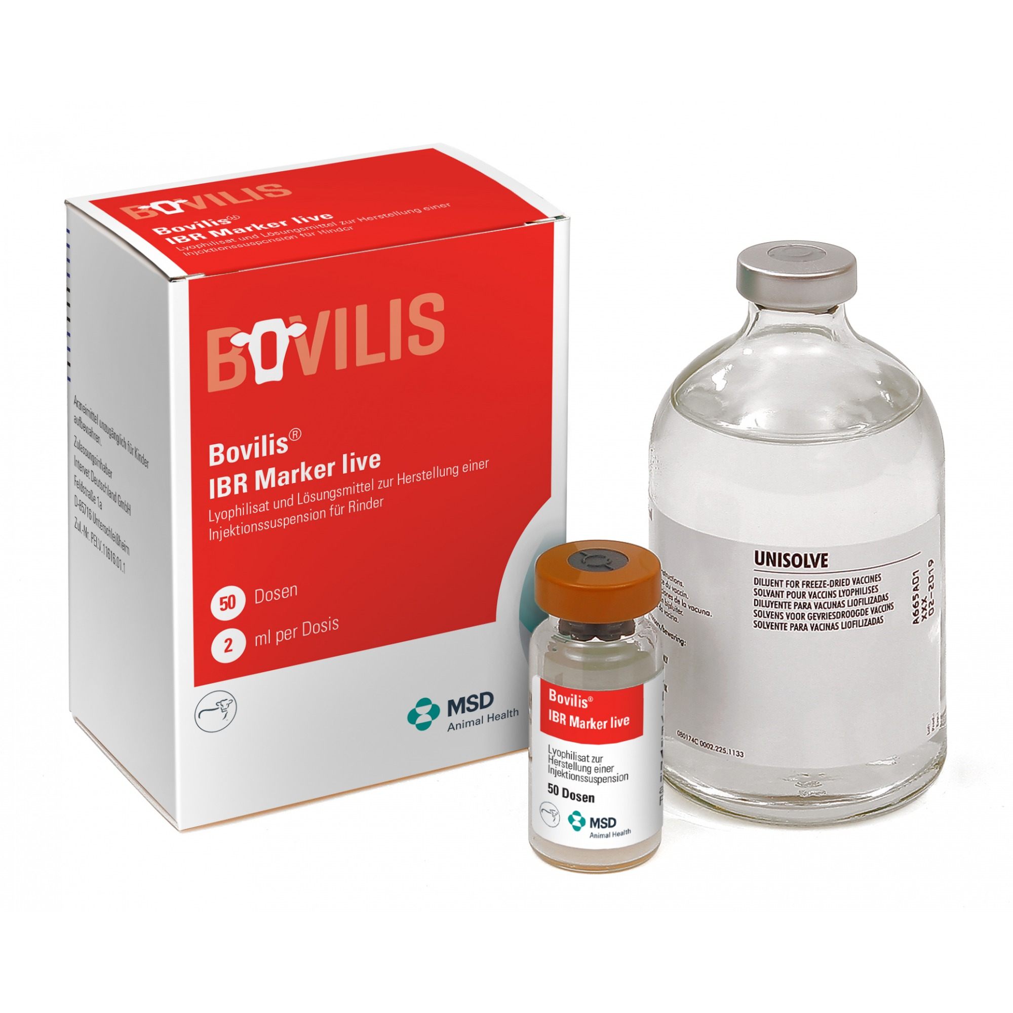 Bovilis® IBR Marker Live lyophilisate and solvent for suspension for cattle