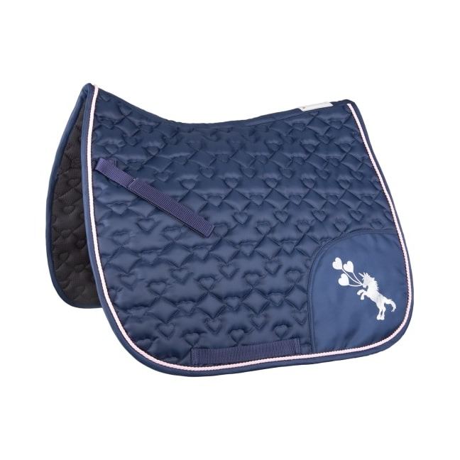 Waldhausen Lucky Heart Saddle Pad Glitter Unicorn Night Blue - Size SH