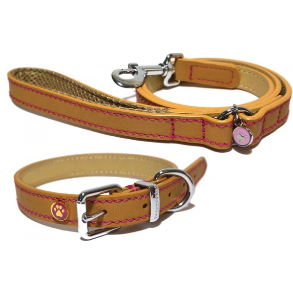 Rosewood Luxury Leather Dog Lead in Tan - 40x3/4"