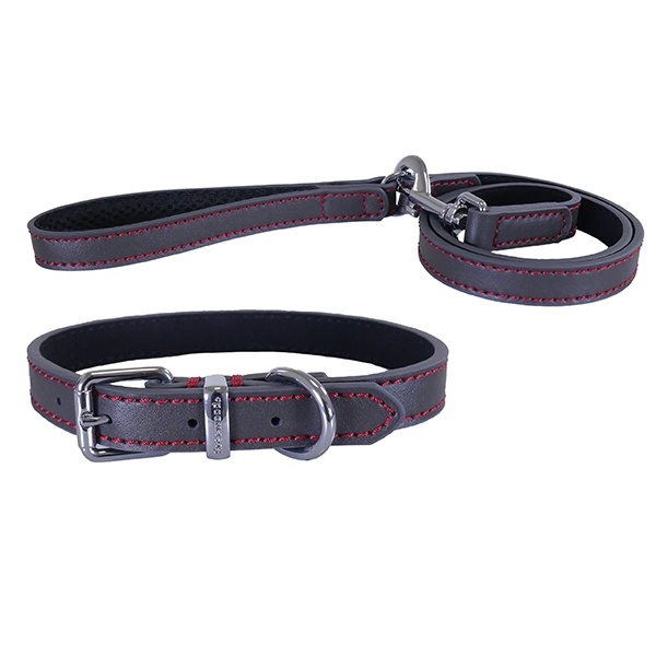Rosewood Luxury Leather Dog Lead in Grey - 40x3/4"