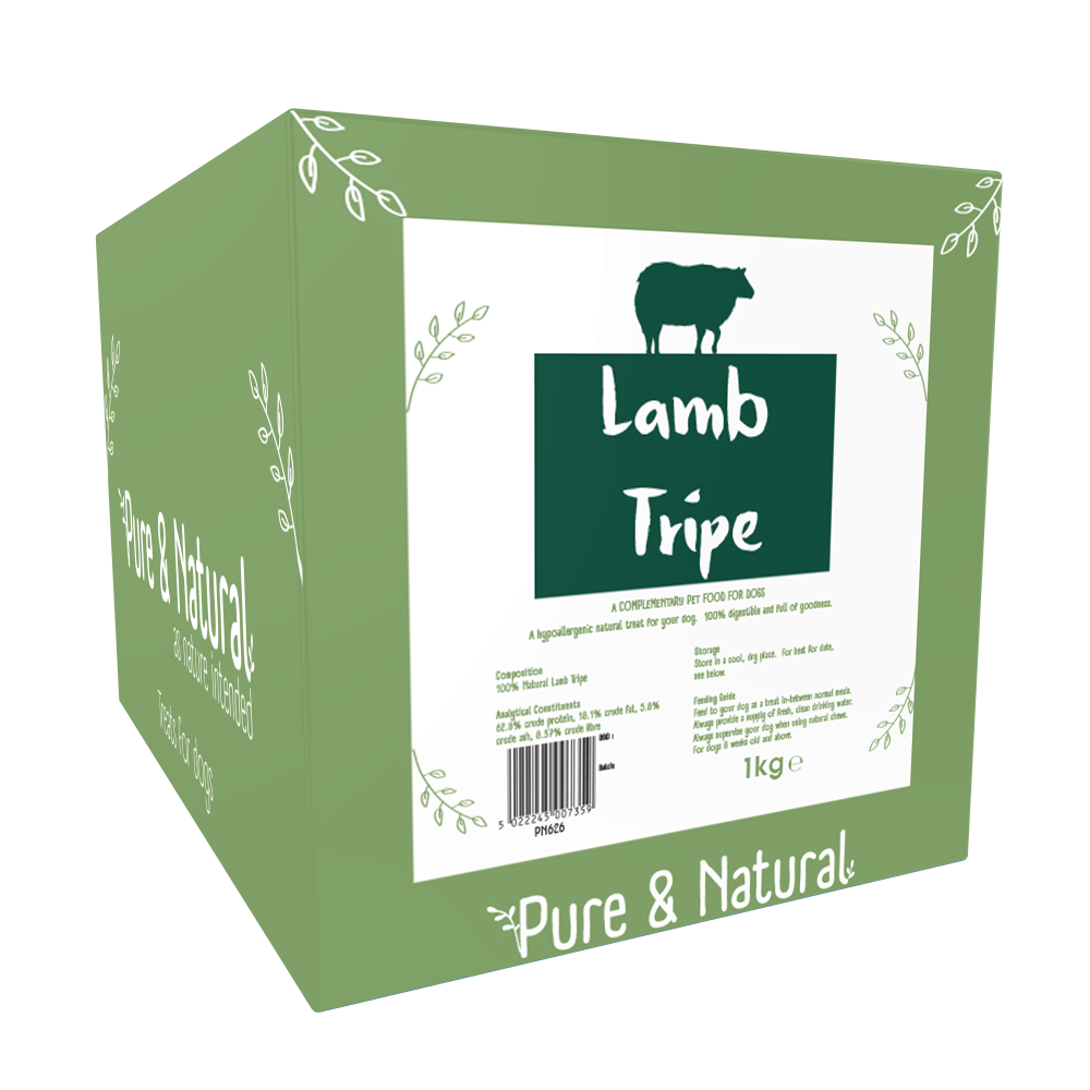 Pure And Natural Lamb Tripe For Dogs - 1Kg