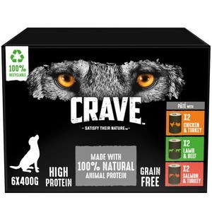 Crave Dog Can Mixed In Pate - 6 x 400g