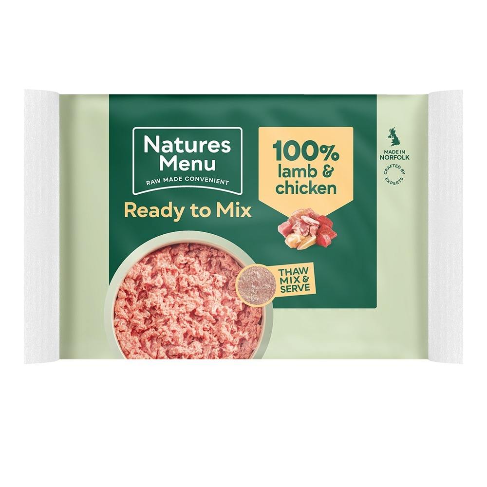 Natures Menu Ready To Mix 100% Lamb And Chicken Block Mince Dog Food - Brown 400G