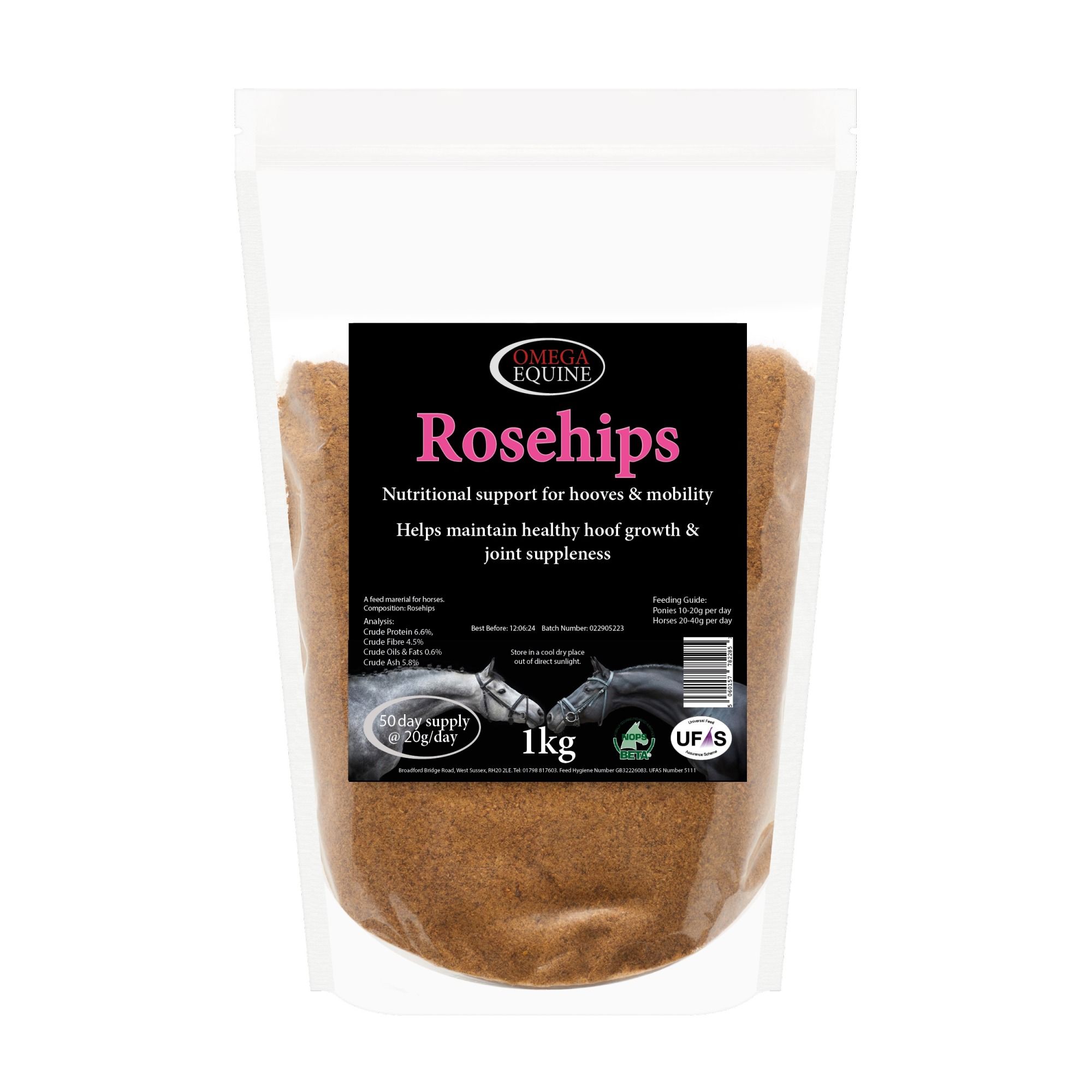 Omega Equine Rosehips - Bag 1Kg