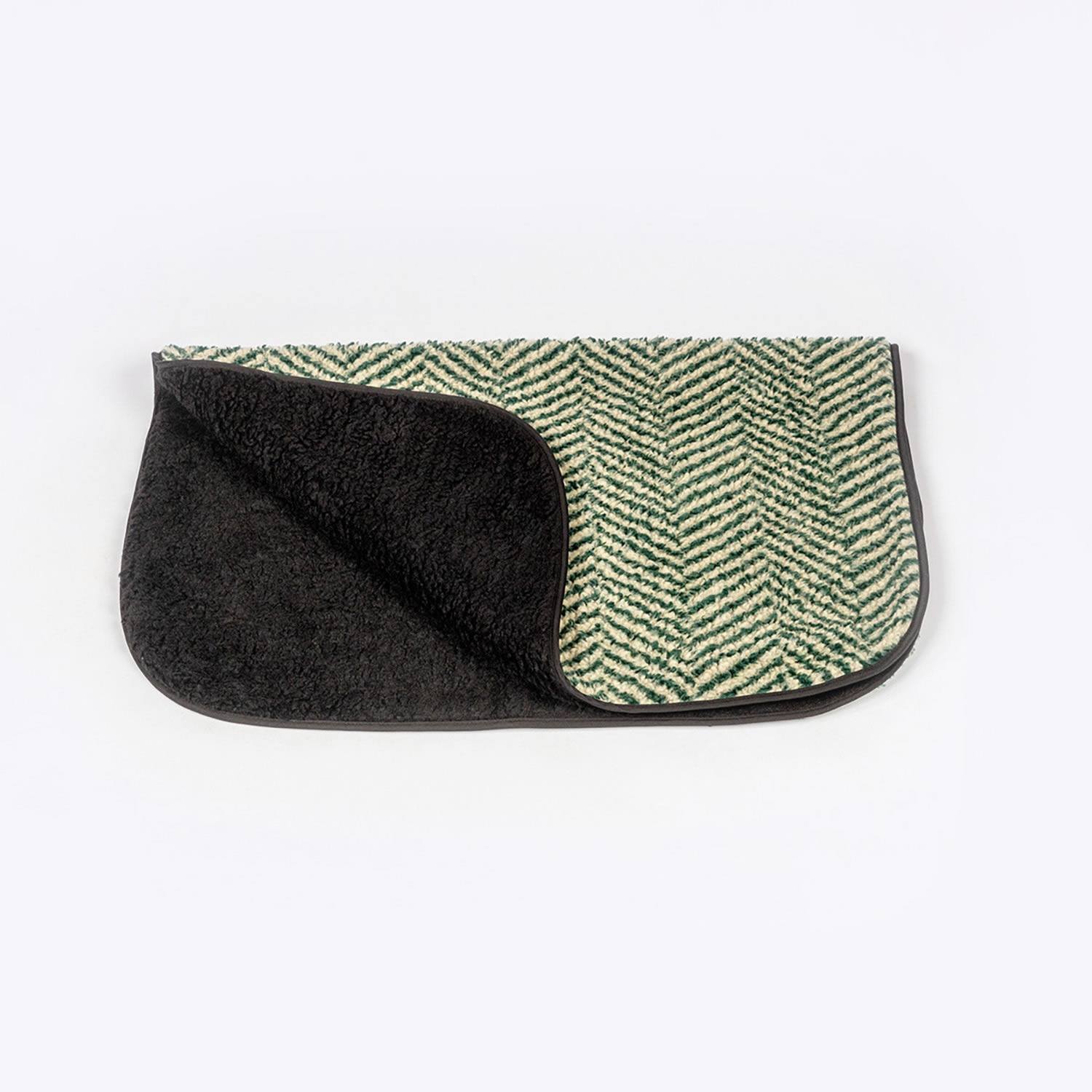 Danish Design Green Herringbone Fleece Blanket for Dogs - Large