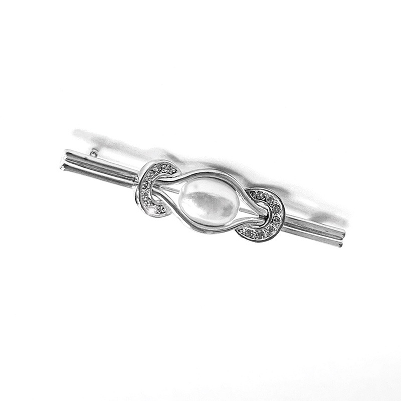 Agrihealth Pin Pearl And Horseshoe - One Size Silver