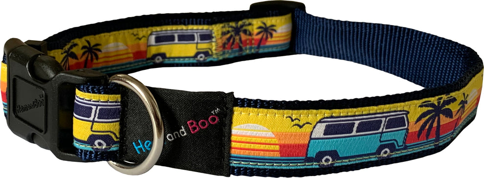 Hem And Boo Camper Van Dog Collar Brights - 3/4 Medium