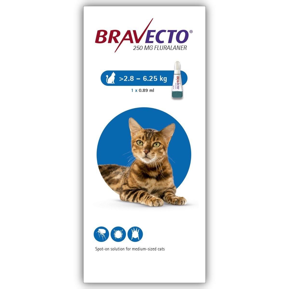 Medium Cat (2.8-6.25kg) » 250mg Spot-On » 1 Pipette