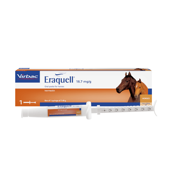 Virbac Eraquell Horse Wormer - Syringe (Treats 700Kg Horse) Size 1