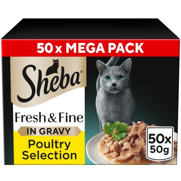 Sheba Fresh And Fine Cat Pouches Poultry In Gravy - 50 X 50G