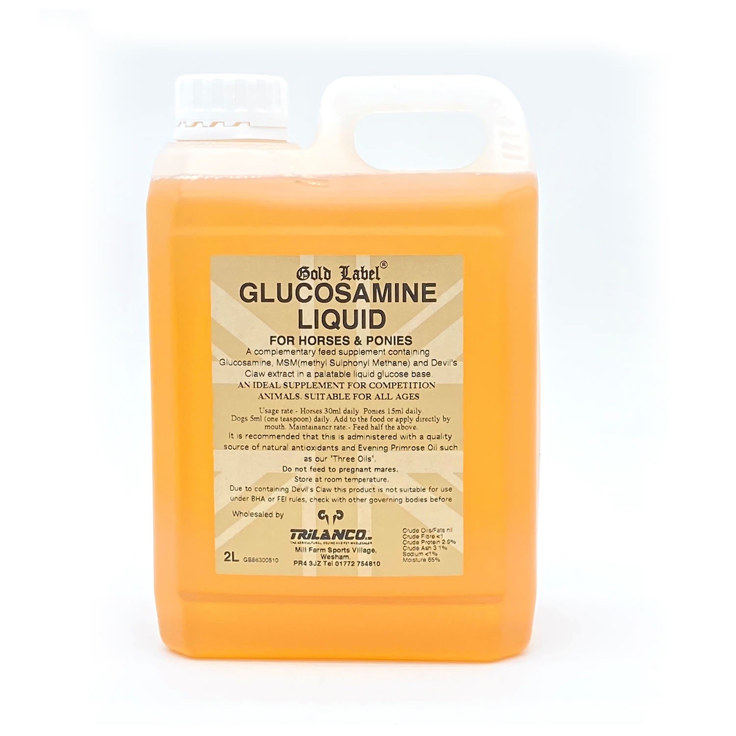 Gold Label Glucosamine Liquid for Horses - 2 litre Bottle