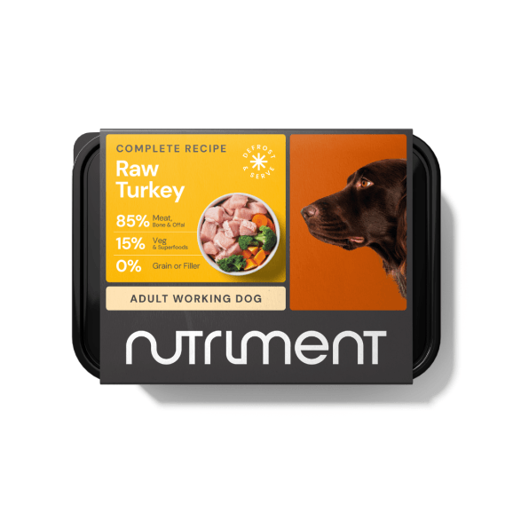Nutriment Turkey Raw Adult Working Dog Food - 500G