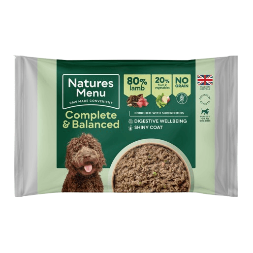 Natures Menu Complete And Balanced 80/20 Lamb Block Raw Dog Food - Green 500G