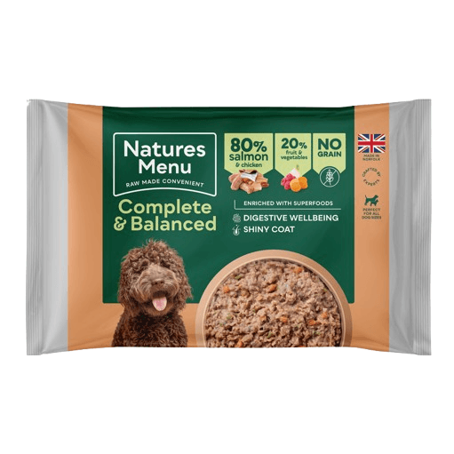 Natures Menu Complete And Balanced 80/20 And Chicken Block Raw Dog Food - Salmon 500G