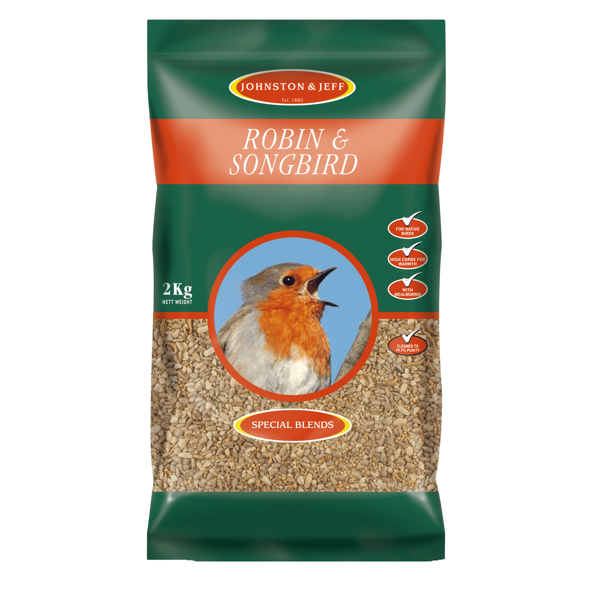 Johnston And Jeff Robin And Songbird Mix Bird Food - Black 2Kg