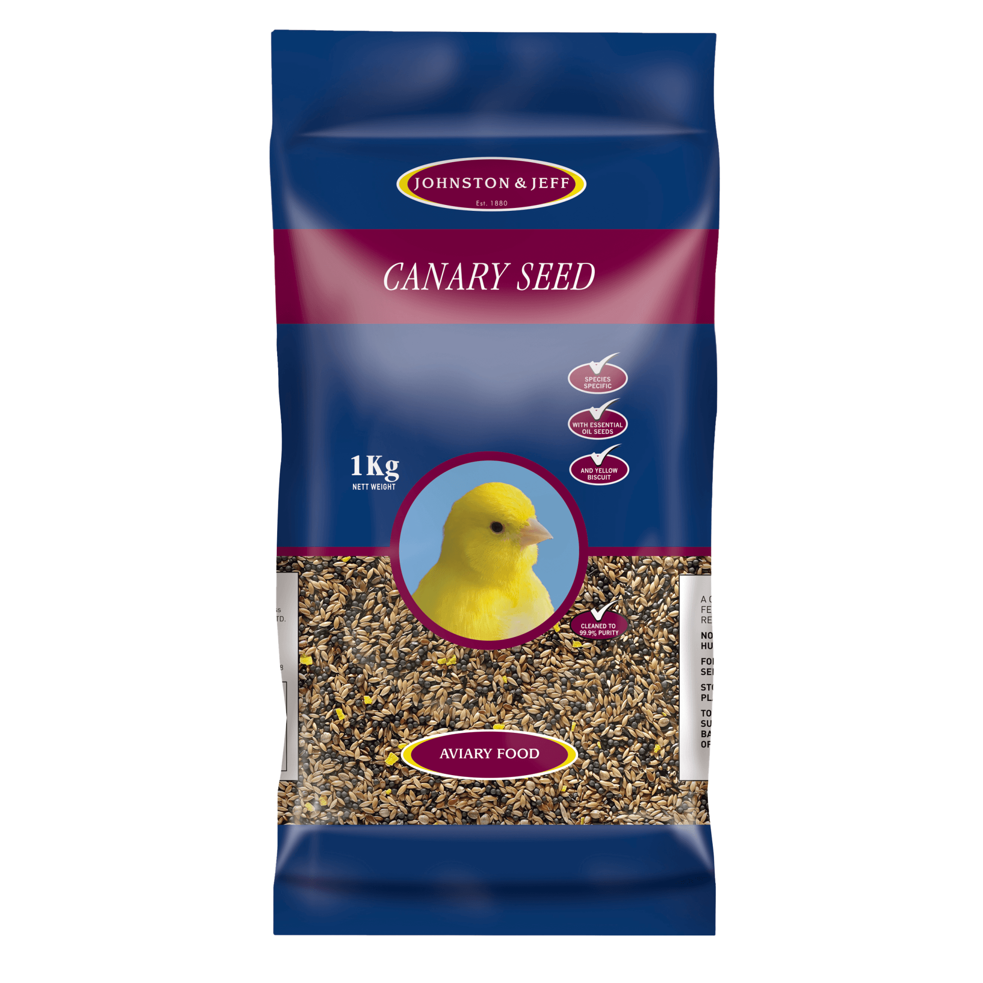 Johnston And Jeff Mixed Canary Seed Bird Food - Black 1Kg