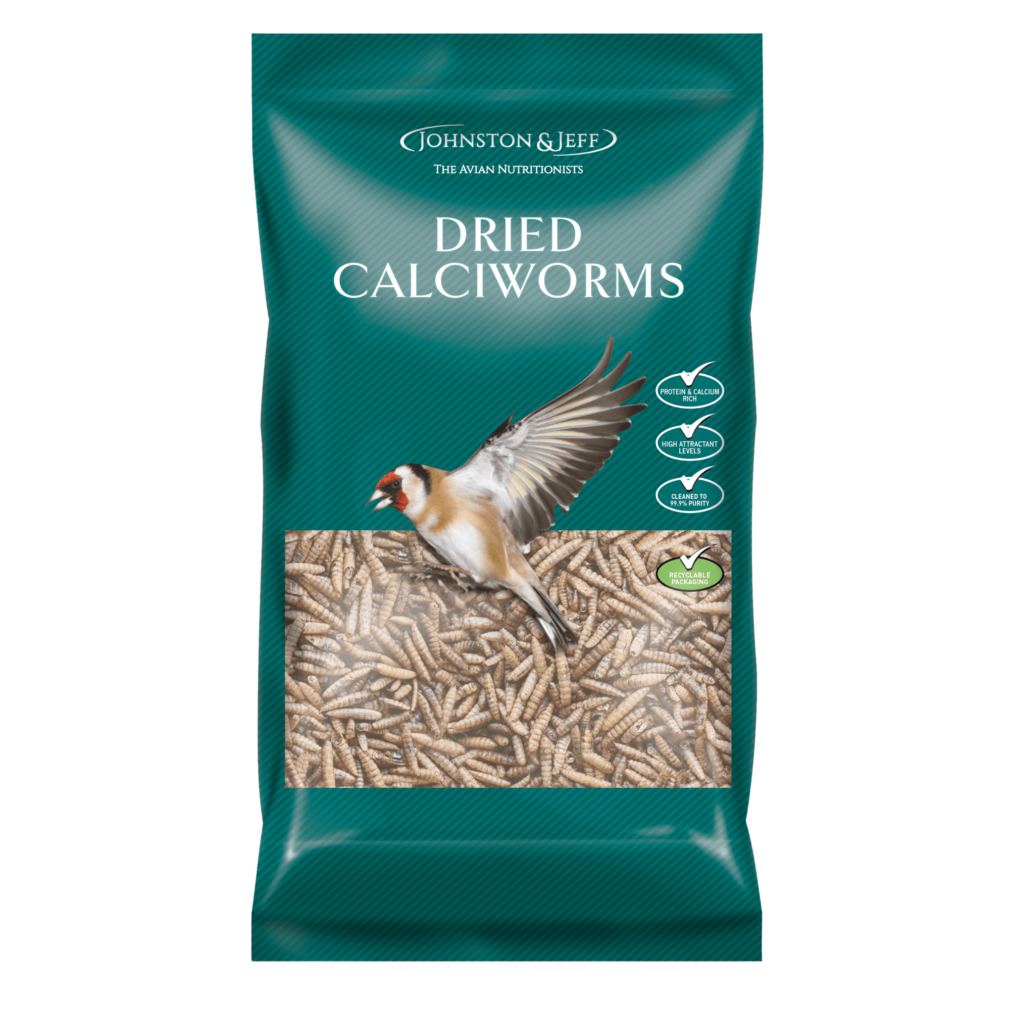 Johnston And Jeff Dried Calciworms Bird Food - Black 500G