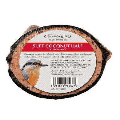 Johnston And Jeff Johnson And Jeff Suet Coconut Half With Berries Bird Food - 300G