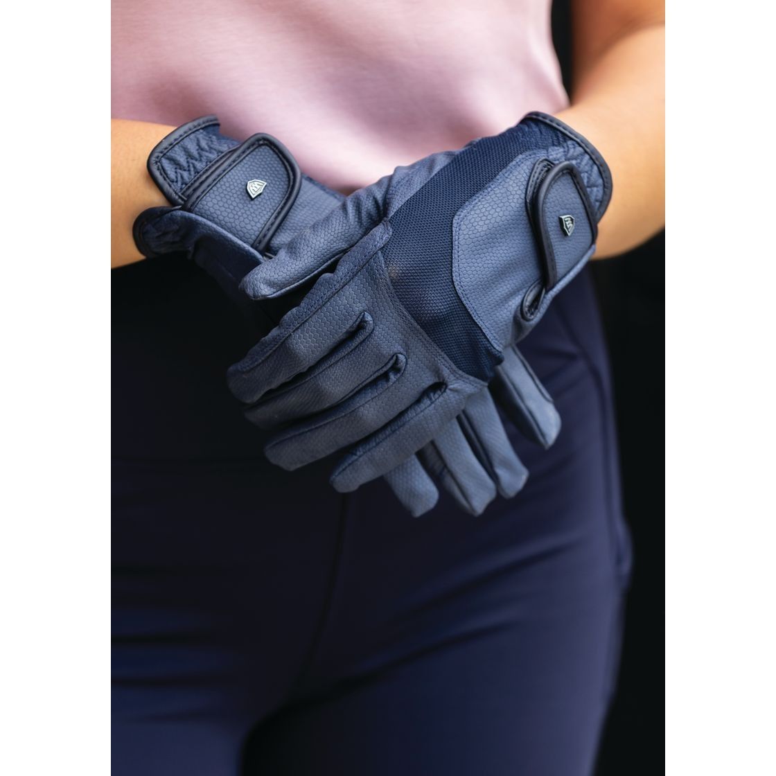 Woof Wear Reintex Mesh Riding Glove | Navy - G6 Size 5