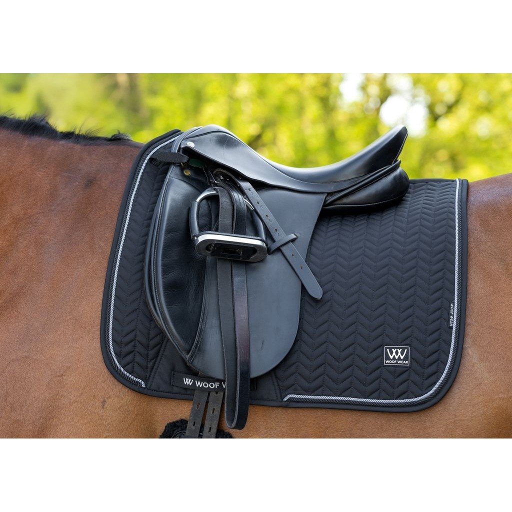 Woof Wear Herringbone Dressage Pad | - Cob Black