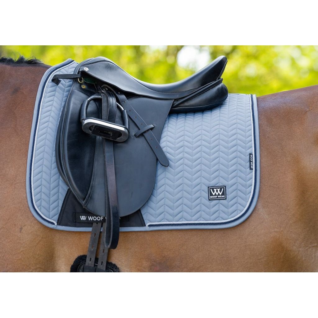 Woof Wear Herringbone Dressage Pad | Steel - Cob Blue