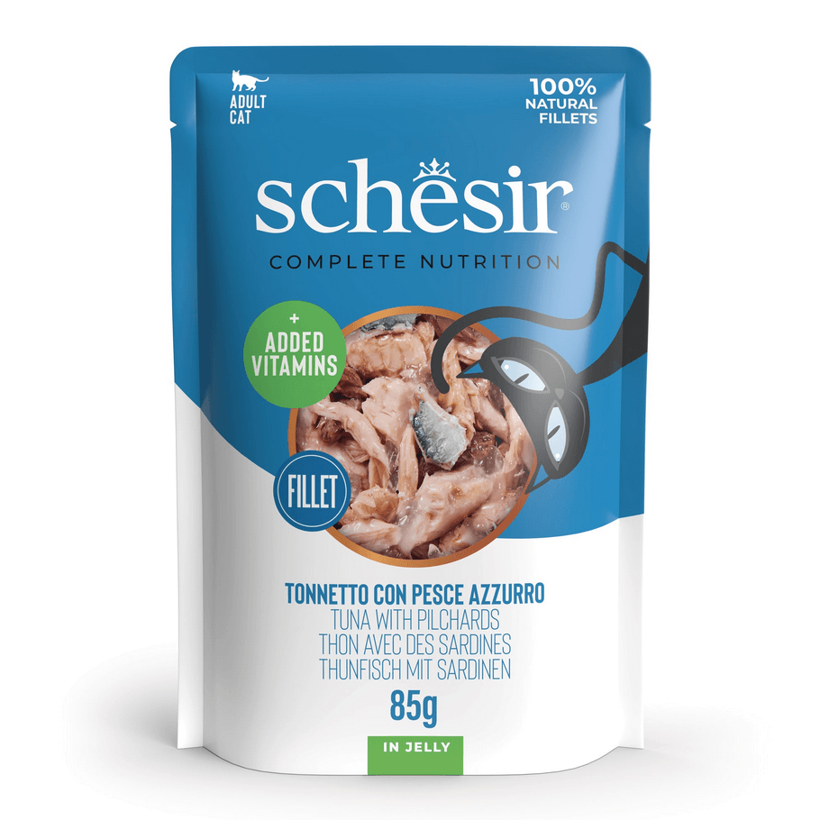 Schesir Complete Nutrition Tuna With Pilchard In Jelly Pouches Wet Cat Food - X 85G Size 12