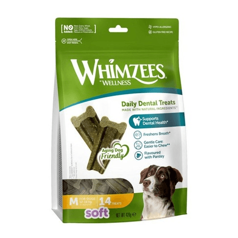 Whimzees Soft Daily Dental Treats Dog Treats - Pack Of 14 Medium