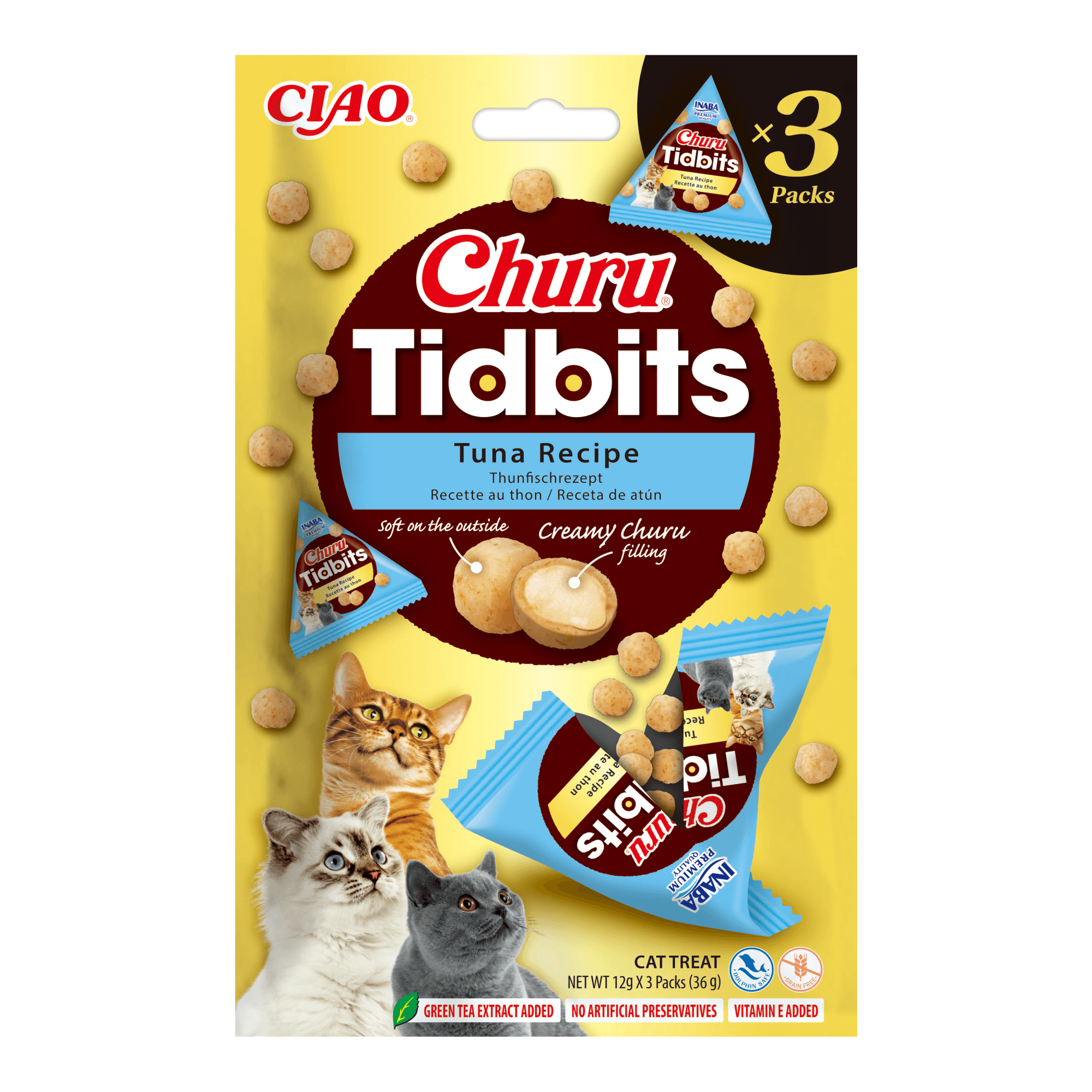 Inaba Churu Tidbits Tuna Recipe Cat Treats - X 12G Size 3