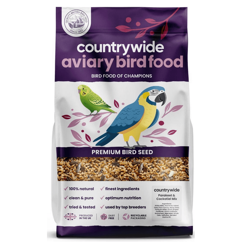 Countrywide Parakeet And Cockateil Mix Bird Food - White/Red/Black 20Kg
