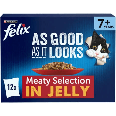 Felix As Good As It Looks Senior 7+ Meat In Jelly Wet Cat Food - X 85G Size 12
