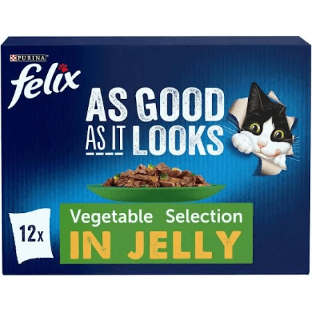 Felix As Good As It Looks Favourites With Veg In Jelly Wet Cat Food - X 85G Salmon/Green Size 12