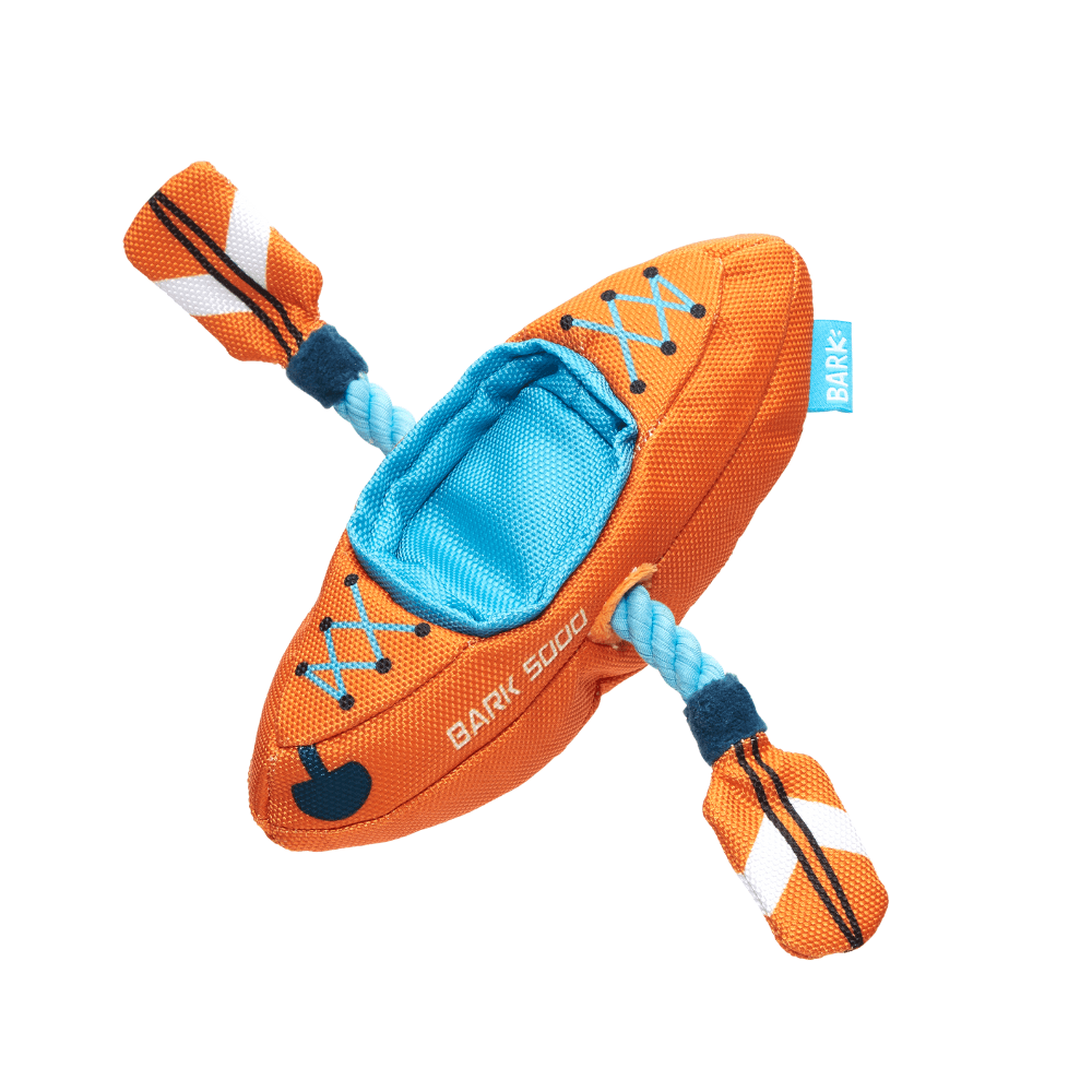 Bark Off-Track Kayak Dog Toy - Orange/Blue