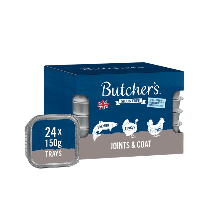 Butchers Butcher's Joints And Coat Adult Wet Dog Food Trays - X 150G Grain/Salmon/Green Size 24