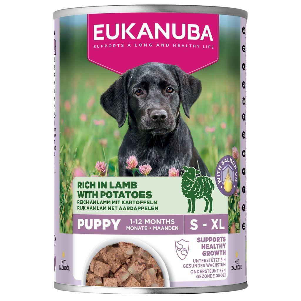 Eukanuba Rich In Lamb With Potatoes Puppy Wet Dog Food - X 400G Salmon Size 6