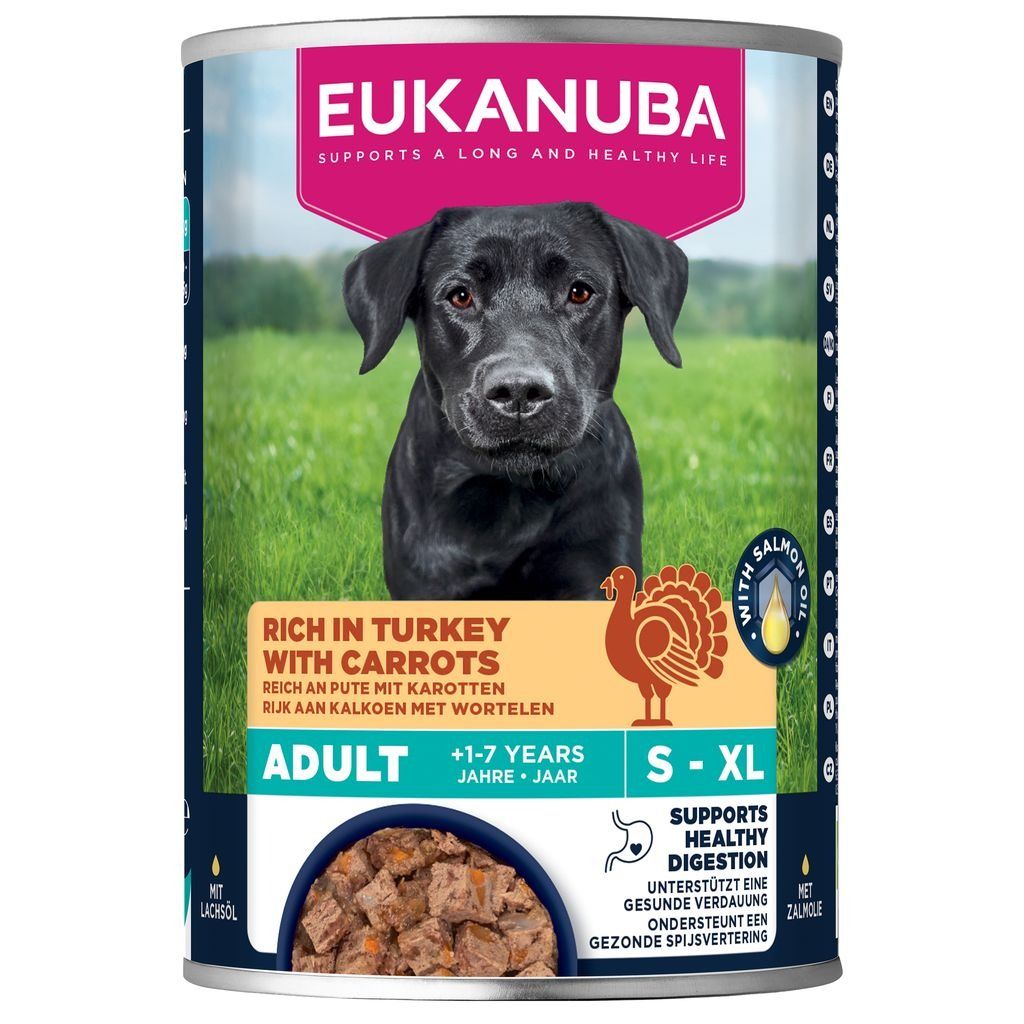 Eukanuba Rich In Turkey With Carrots Adult Wet Dog Food - X 400G Salmon Size 6