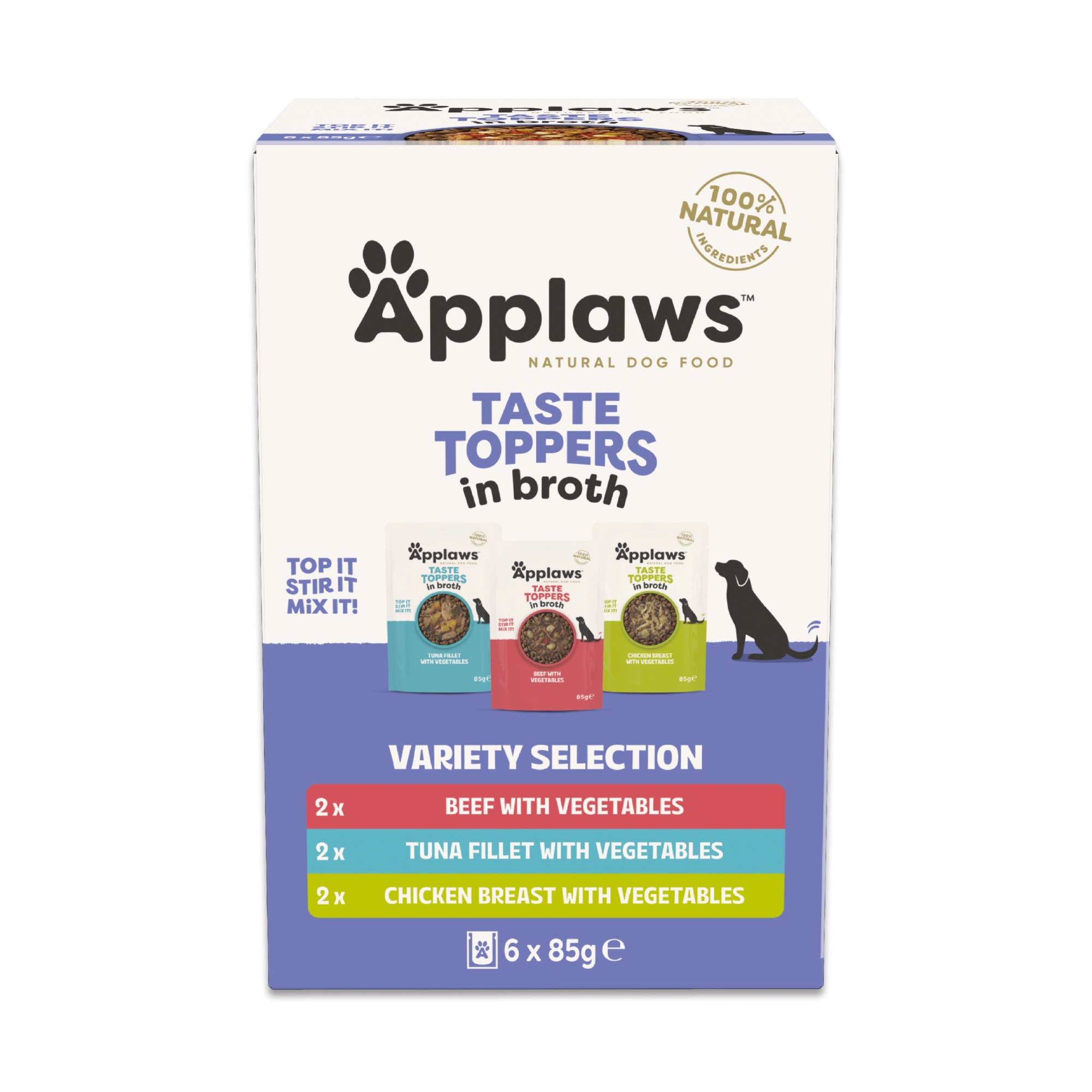 Applaws Taste Toppers Dog Food Pouch Broth Multipack - X 85G Green/Red Size 6