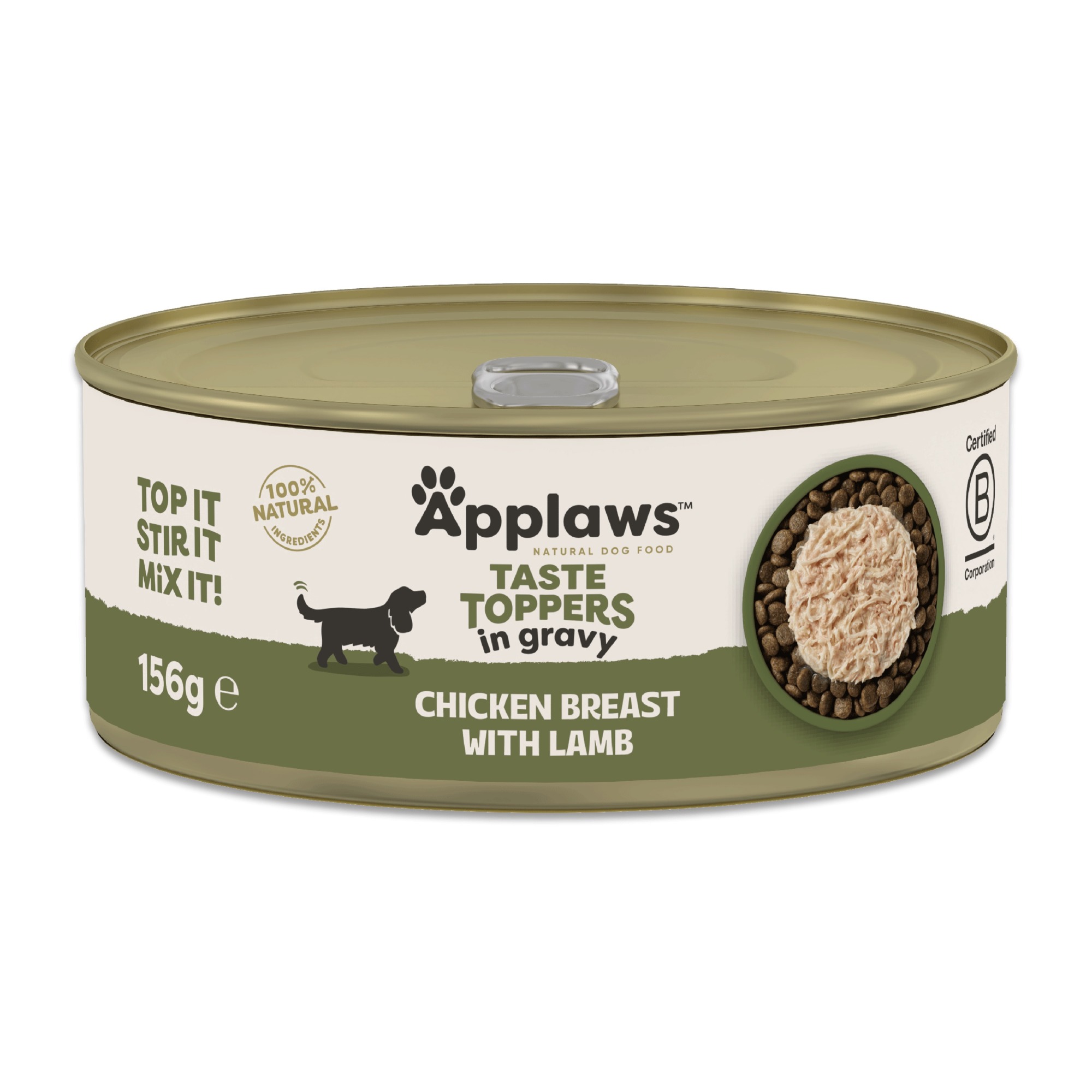 Applaws Taste Toppers Dog Food Tin Chicken With Lamb In Gravy - X 156G Grain Size 12