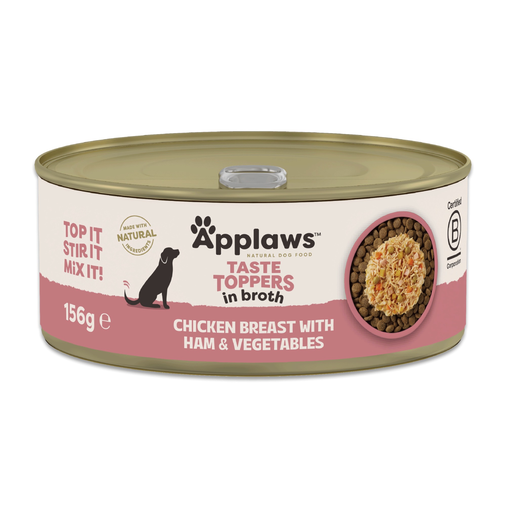Applaws Taste Toppers Dog Food Tin Chicken, Ham And Pumpkin In Broth - X 156G Size 12