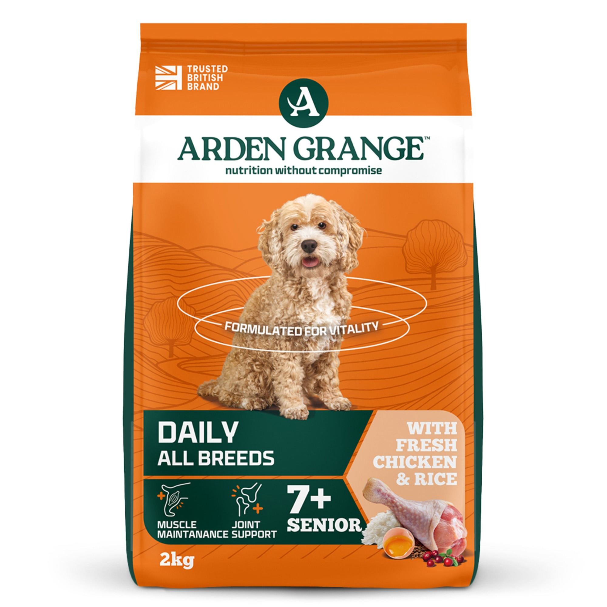 Arden Grange Senior With Fresh Chicken And Rice Dog Food - 2Kg