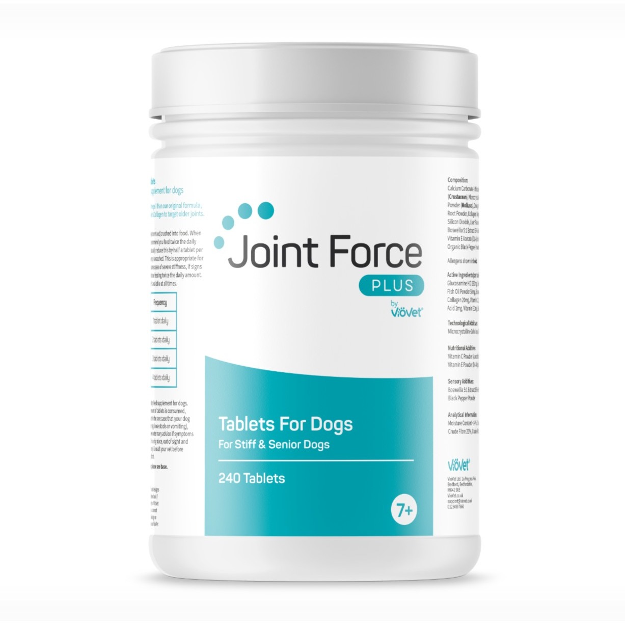 Viovet Joint Force® Plus For Stiff And Senior Dogs - Pot Of 240 Golden/Black Size 4